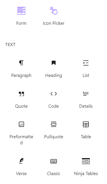 Essential Blocks and Text